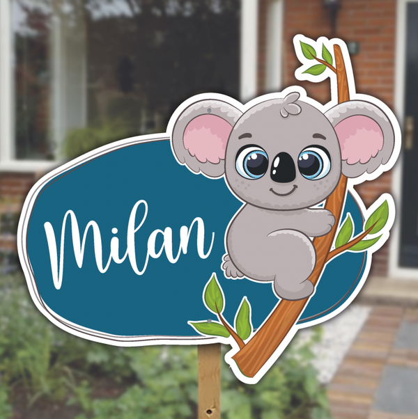 Geboortebord Tuin | Koala in boom | Jongen