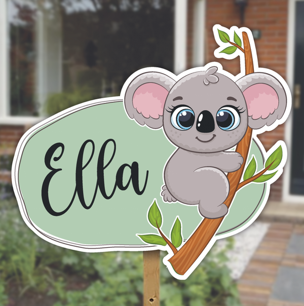Geboortebord Tuin | Koala in boom | Meisje