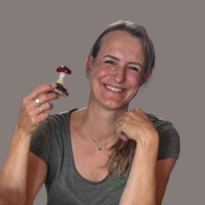 Workshop naaldvilten paddenstoel maken deelnemer Lianne