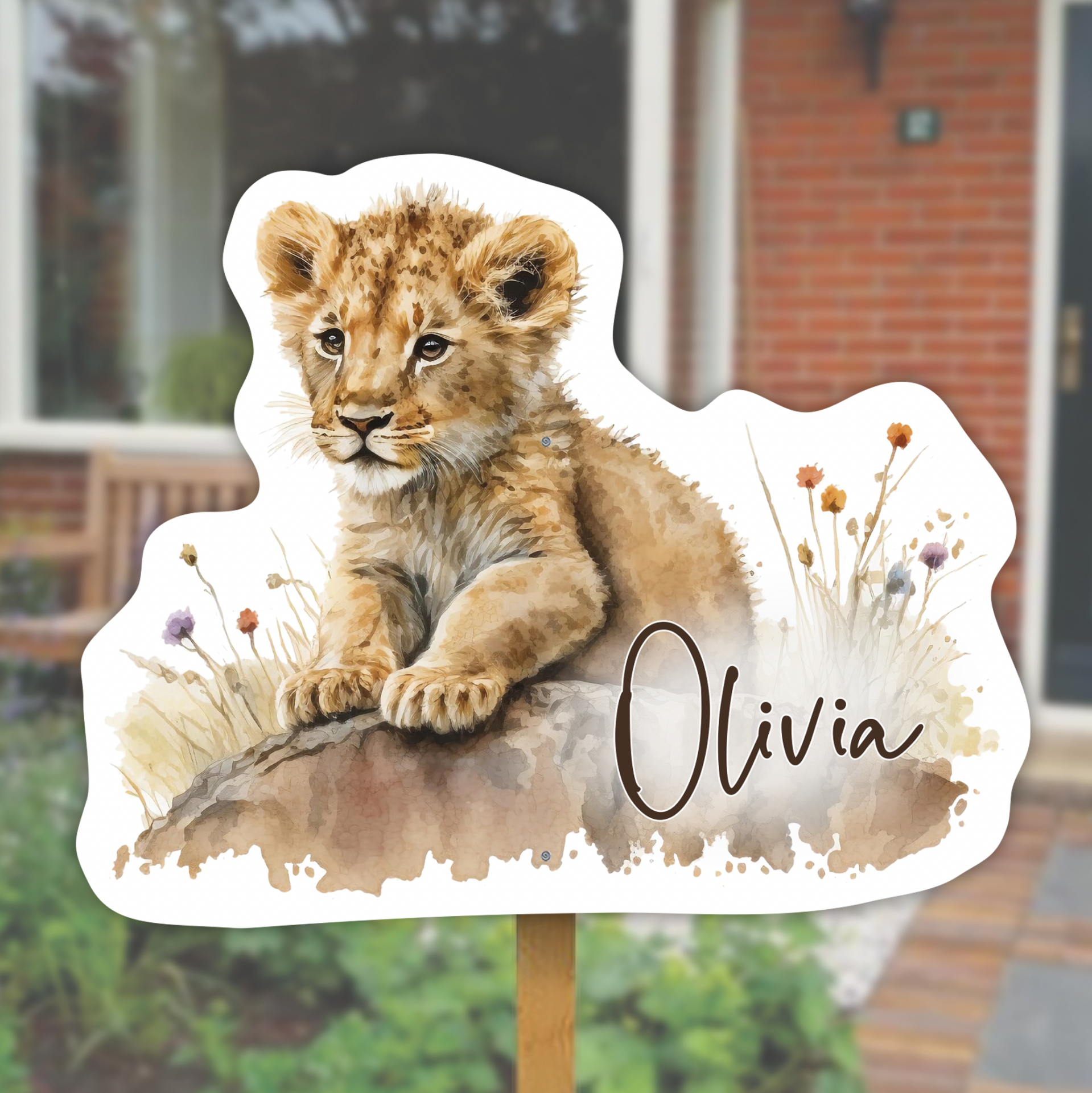 Geboorteborden met een leeuwtje