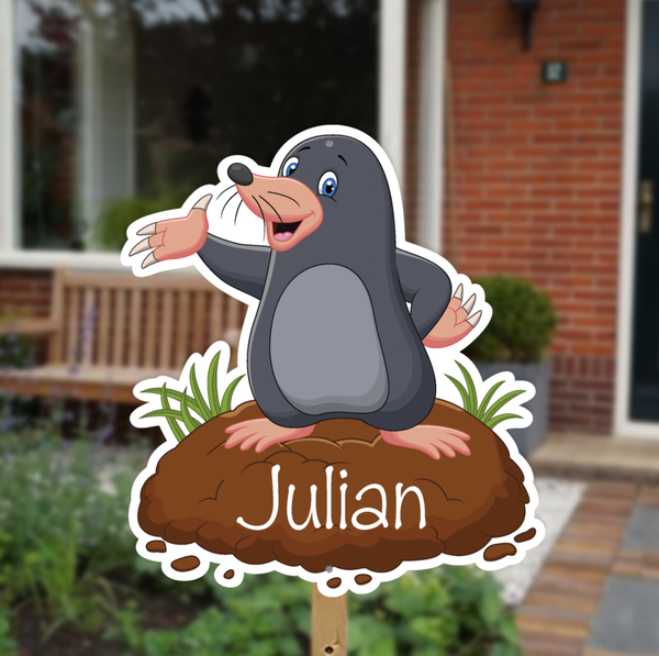 Geboortebord mol – op molshoop