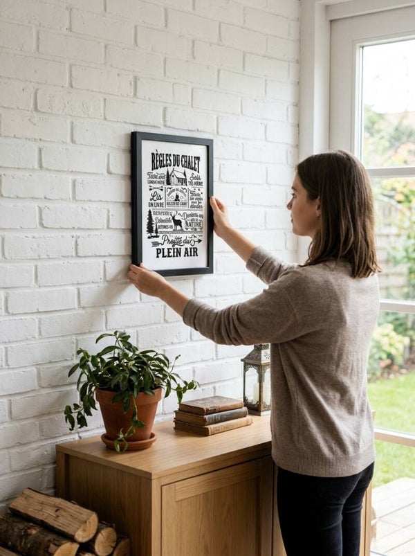 Affiche Décorative Rétro « Règles de Vie » (Chalet, Jardin, Chasse, Brasero)