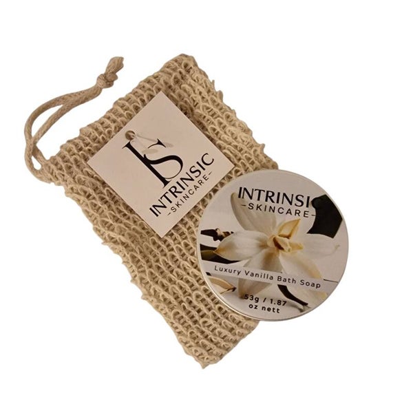 Luxury Vanilla Bath Soap & Sisal Exfoliating Pouch Gift Set