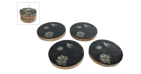 Onderzetters Mango hout Vogel