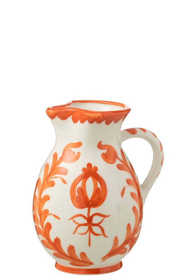 Keramische Kan Oranje-Wit