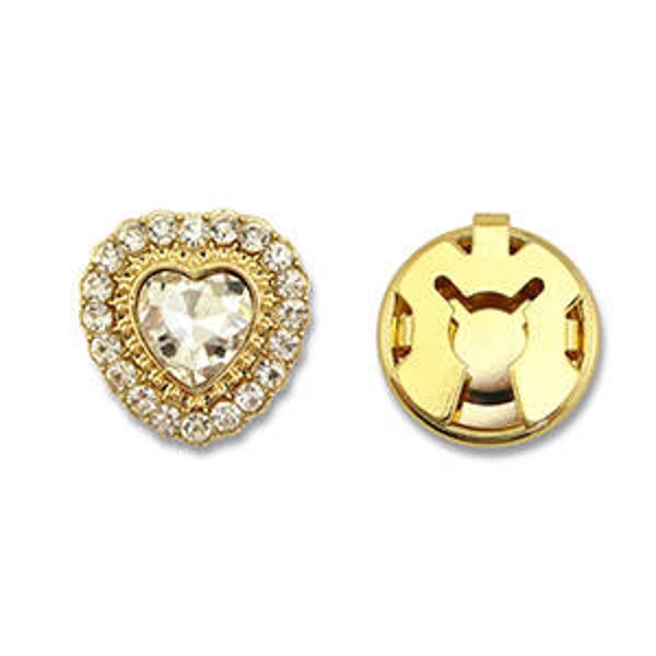 Button Cover zirkonia hart Gold-crystal
