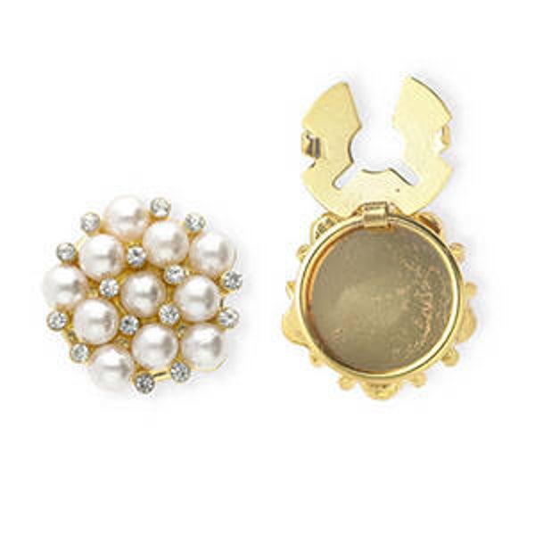Button cover met strass en imitatieparels
