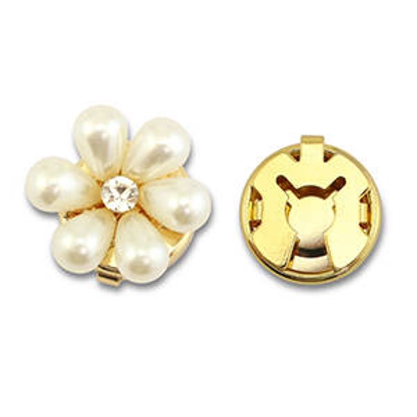 Button cover parels bloem Gold