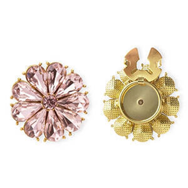 Roze Button Cover Bloem facet geslepen
