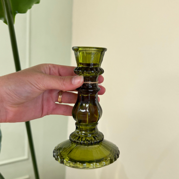 Groene Glas Kandelaar S