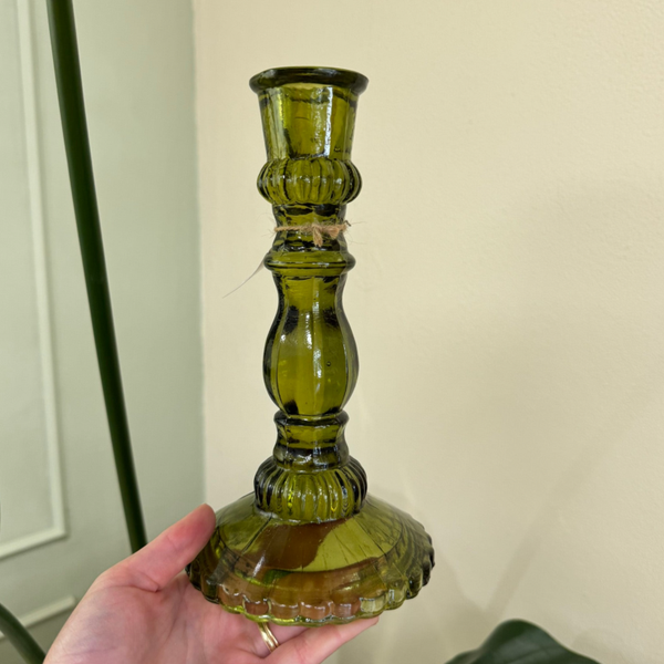 Groene Glas Kandelaar L