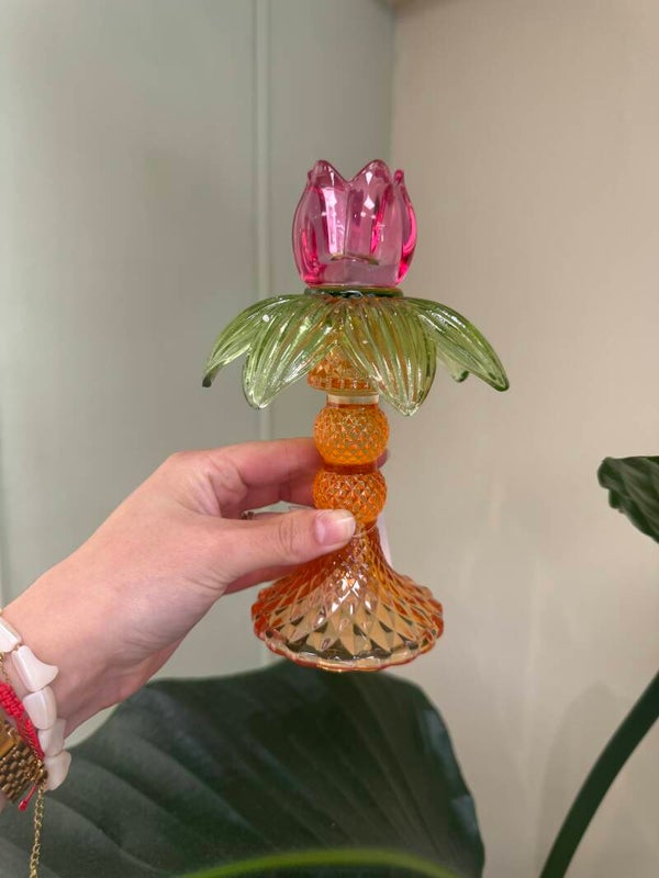 Glazen Palmboom Kandelaar