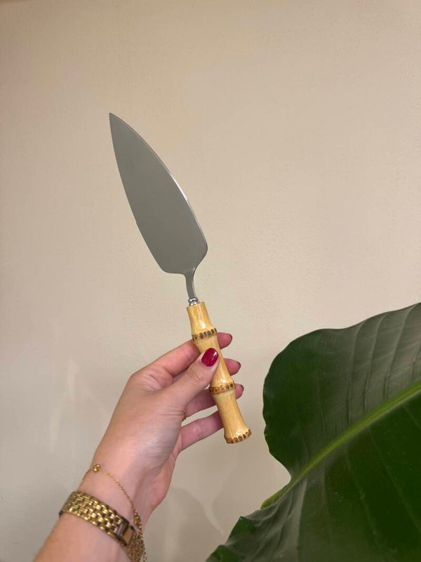 Taartschep met Bamboe Handvat