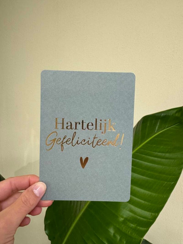 Kaartje “Hartelijk Gefeliciteerd!”