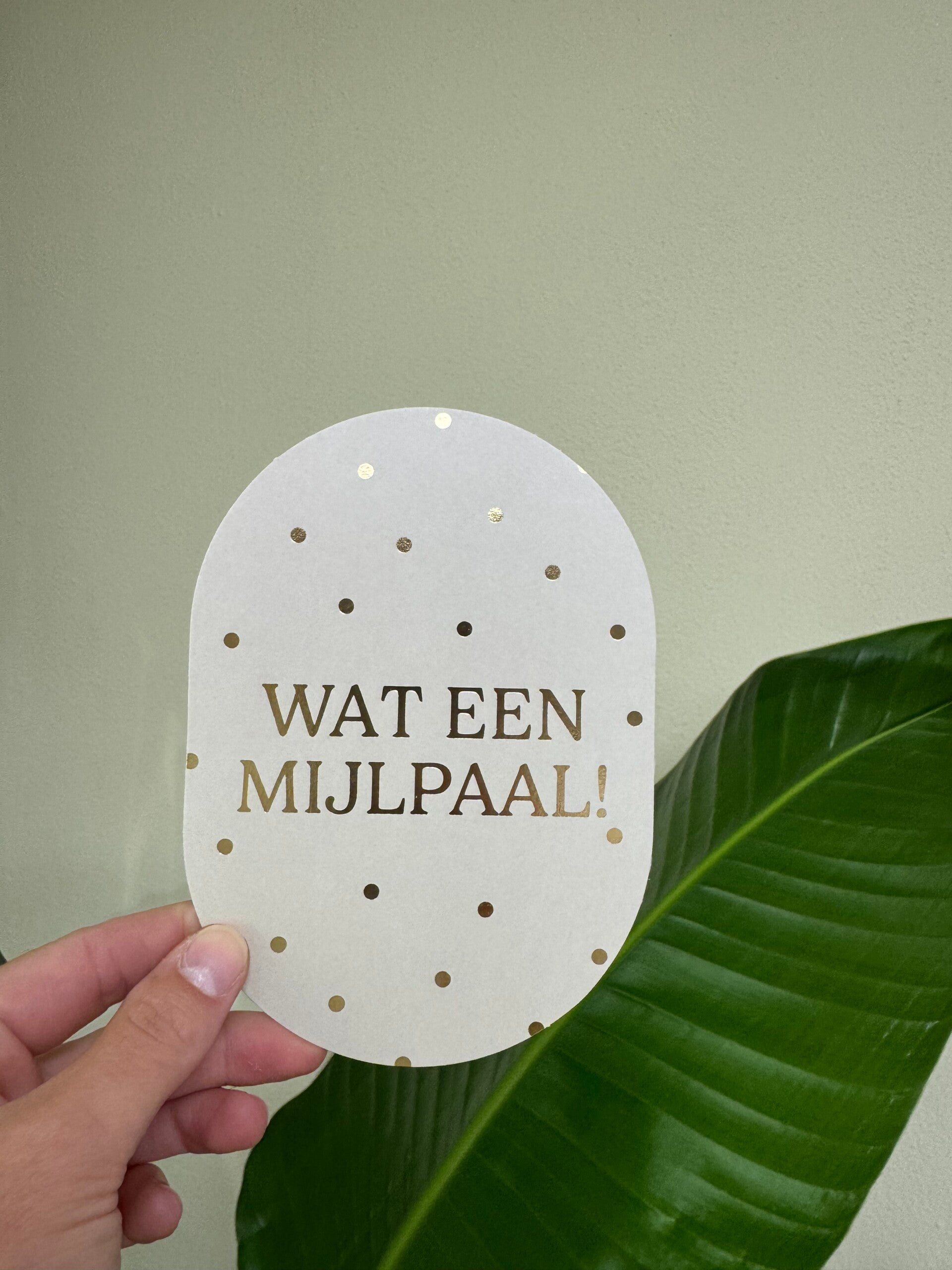 Kaartje “Wat een mijlpaal!”