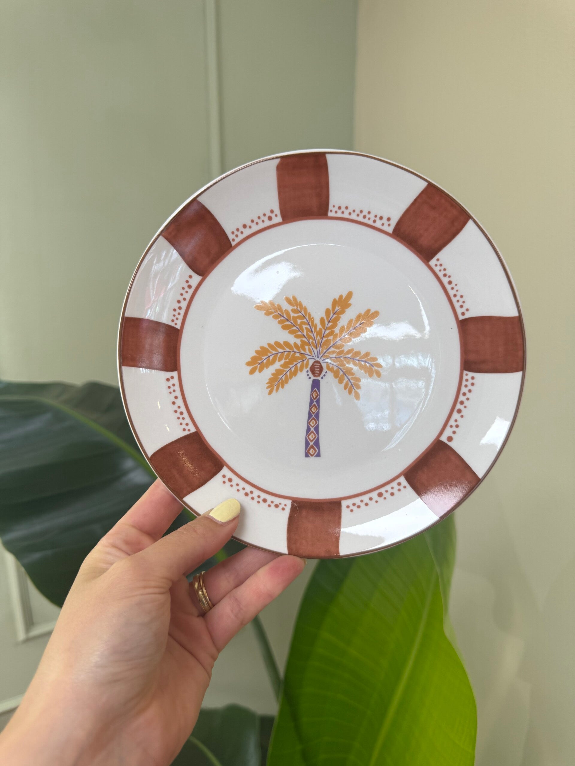 Keramieken Bordje met Palmboom