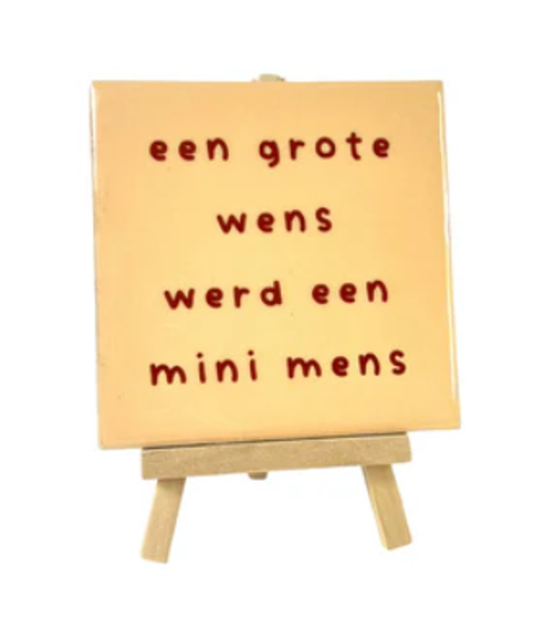 Een grote wens werd een mini mens