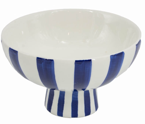 Schaal op Voet Blauw Wit