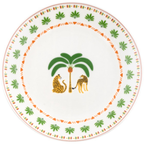 Dinner Bord Palmboom & Luipaarden – Trendy Servies & Tropische Tafeldecoratie