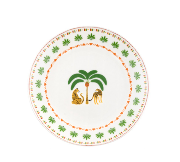 Gebaksbordje Palmboom & Luipaarden