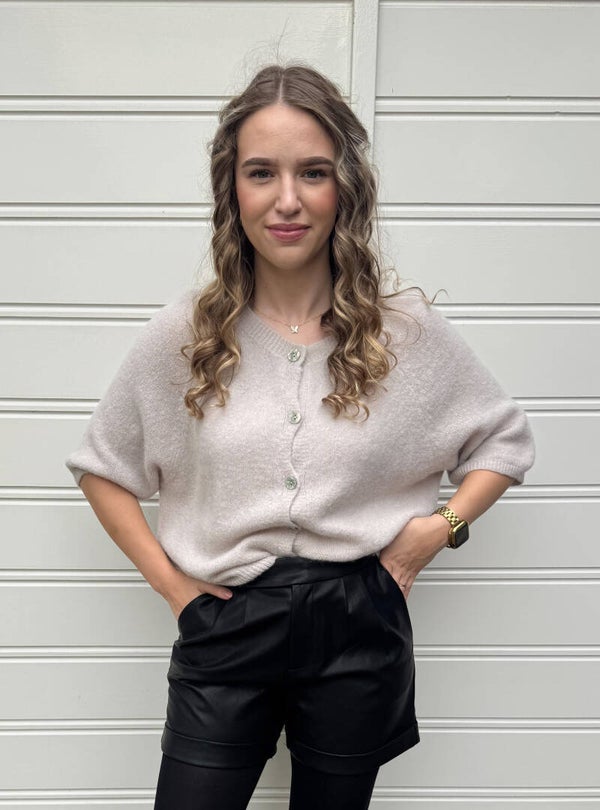 Vest 3/4 mouwen - taupe