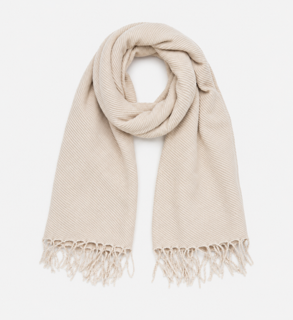 Sjaal beige - rib stof