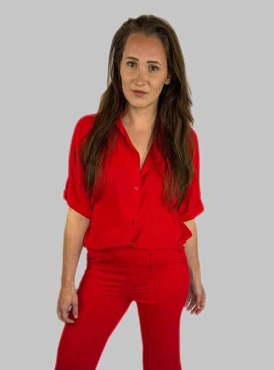 Set blouse en broek - rood