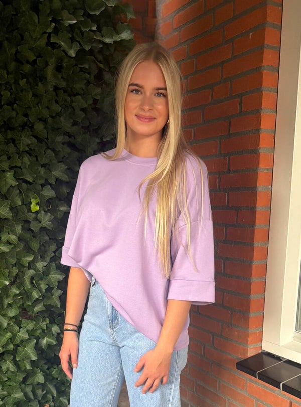 Sweater met driekwart mouw - lila