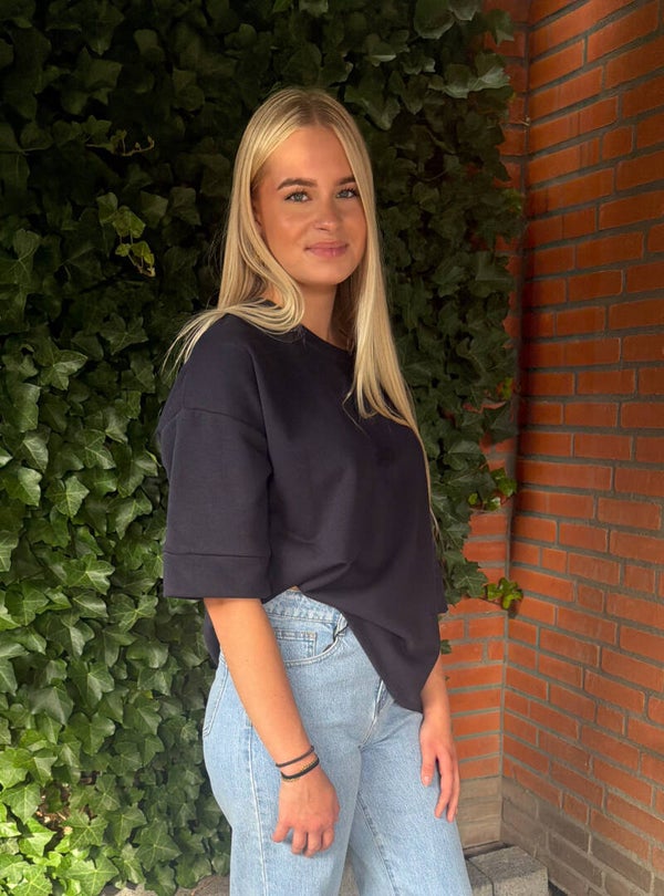 Sweater met driekwart mouw - donkerblauw