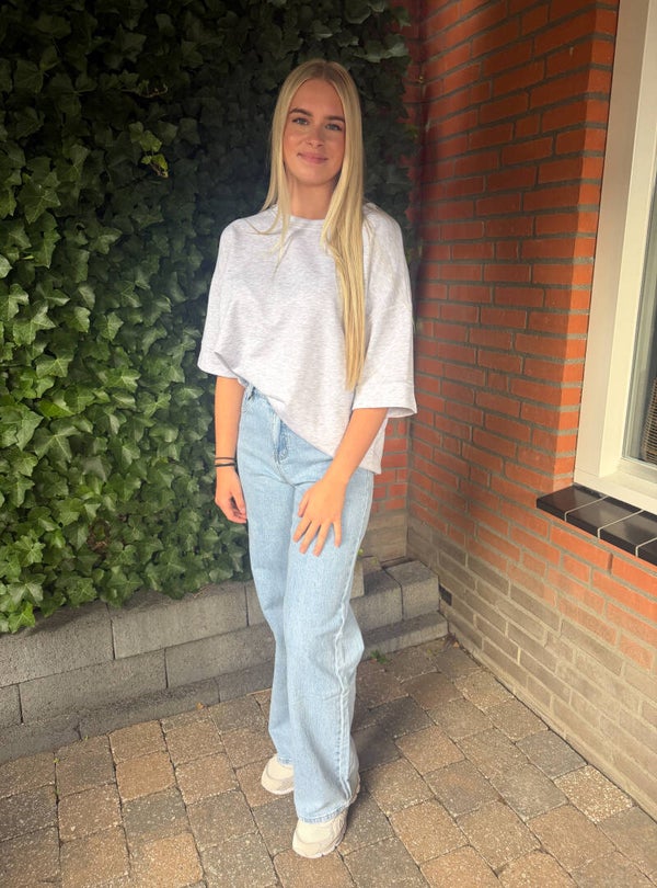 Sweater met driekwart mouw - grijs