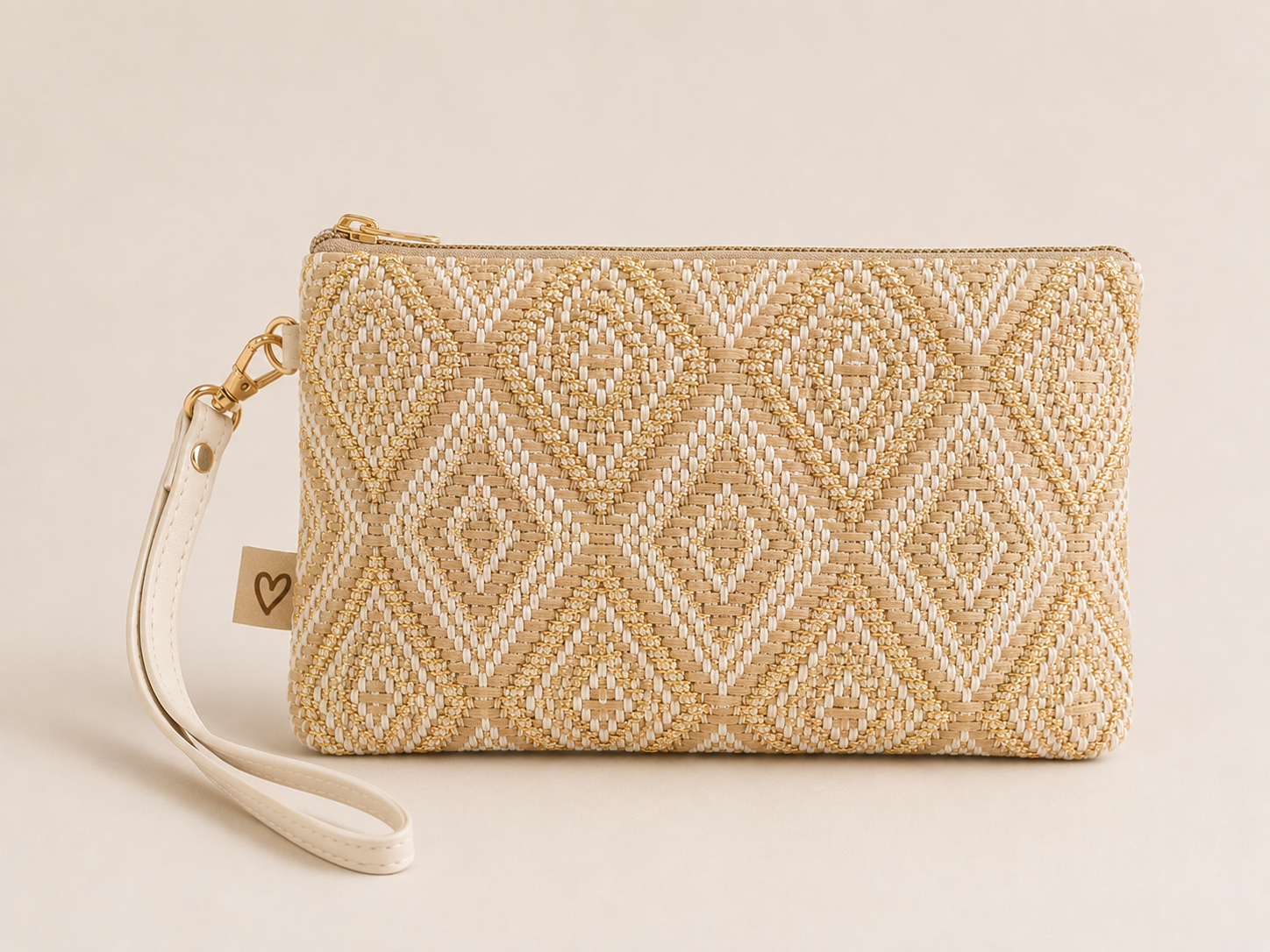 Klein make-up tasje - beige