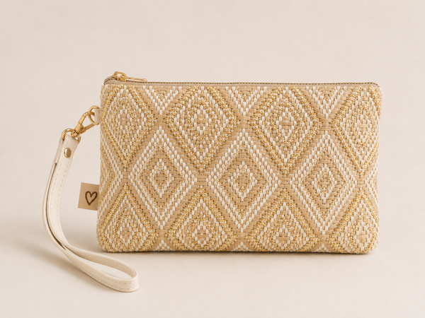 Klein make-up tasje - beige