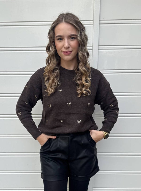 Sweater strikjes - bruin