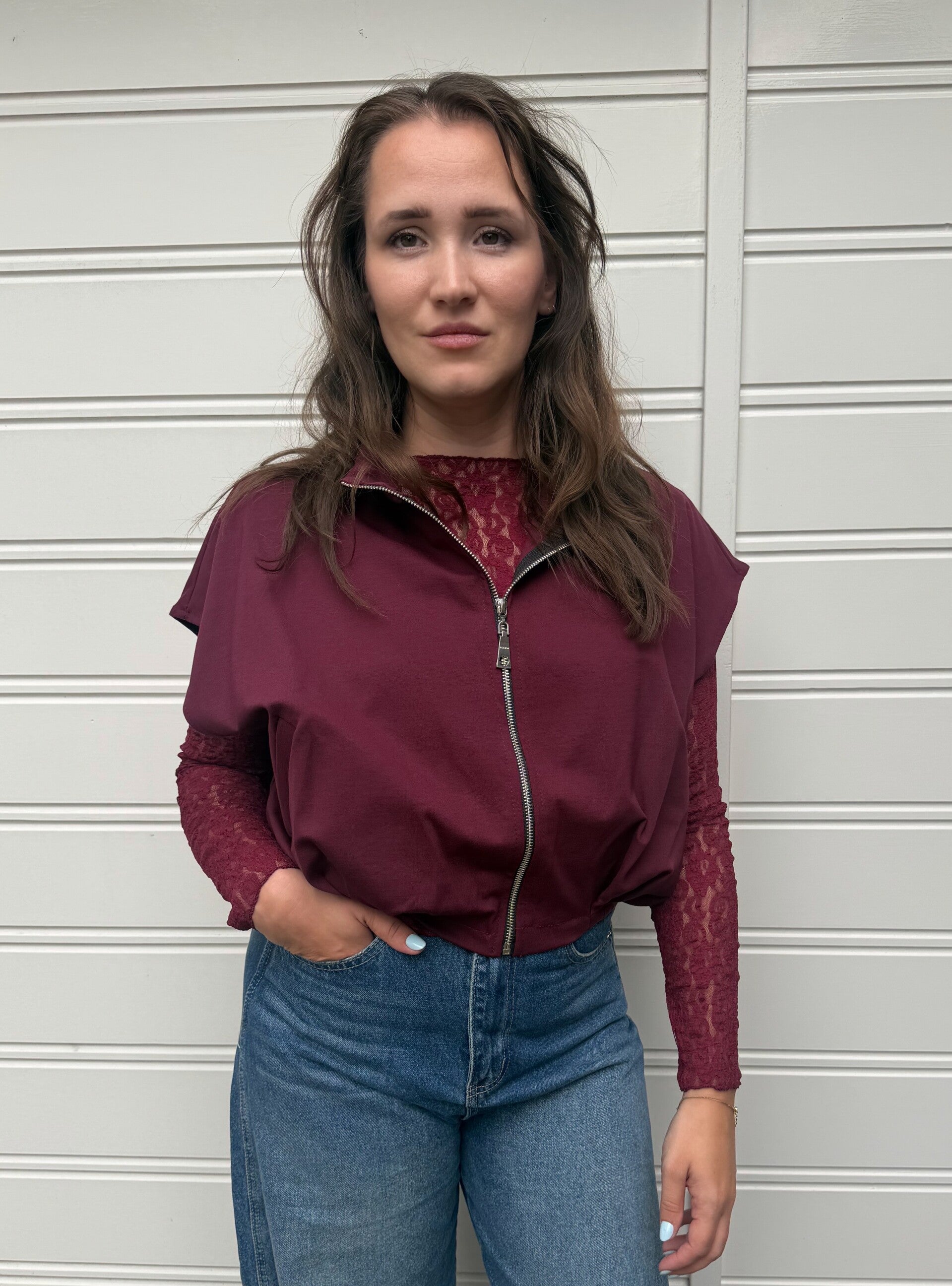 Gilet zonder mouw - burgundy