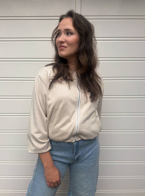 Suède look jasje - crème
