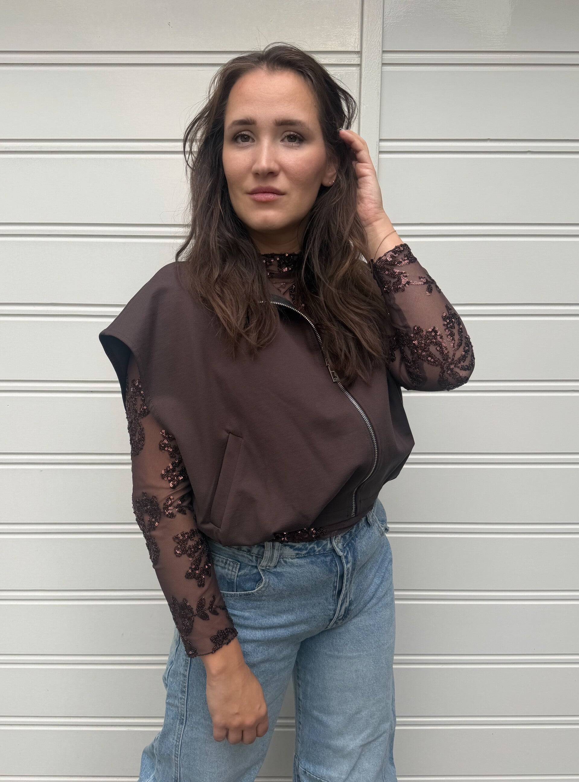 Gilet zonder mouw - bruin