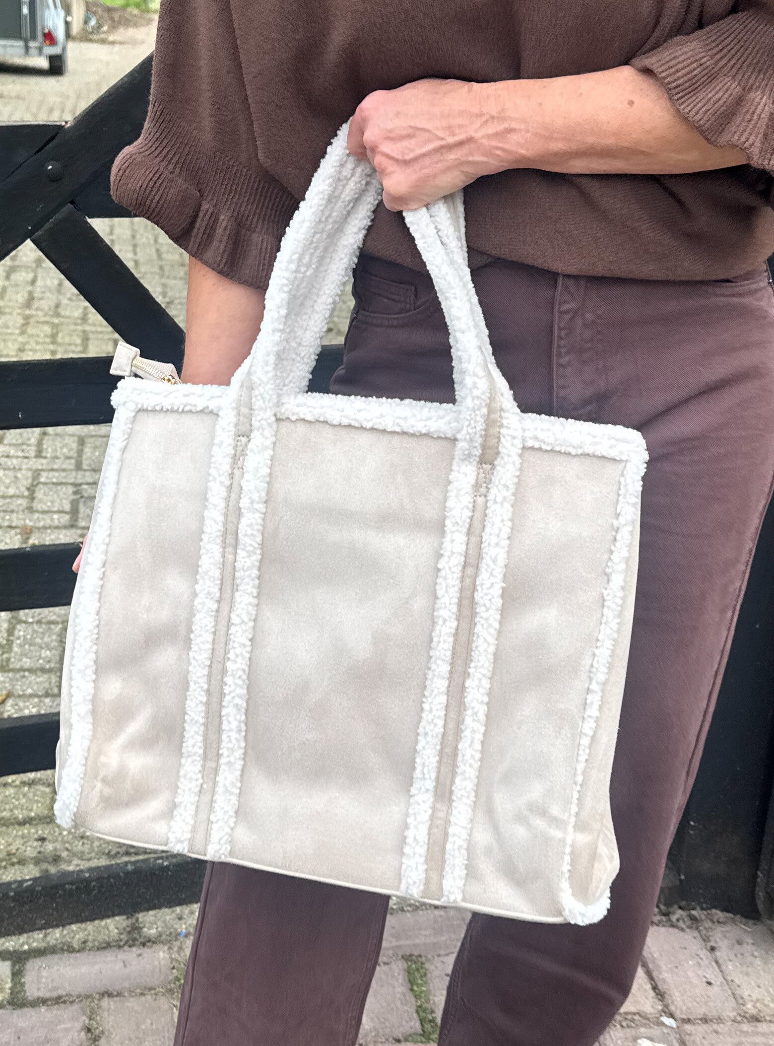 Teddy tas groot - beige