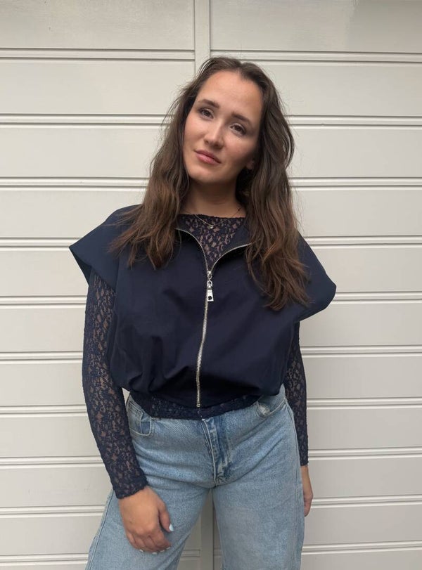 Kanten top - blauw