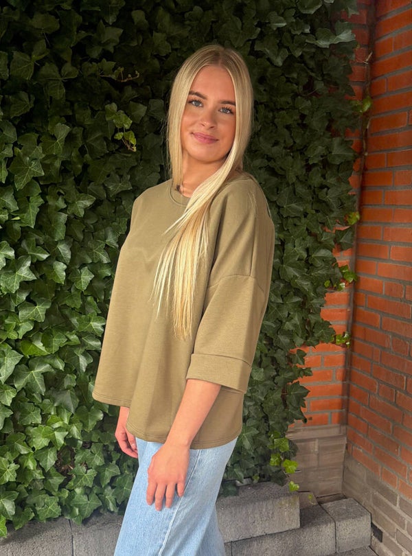 Sweater met driekwart mouw - groen