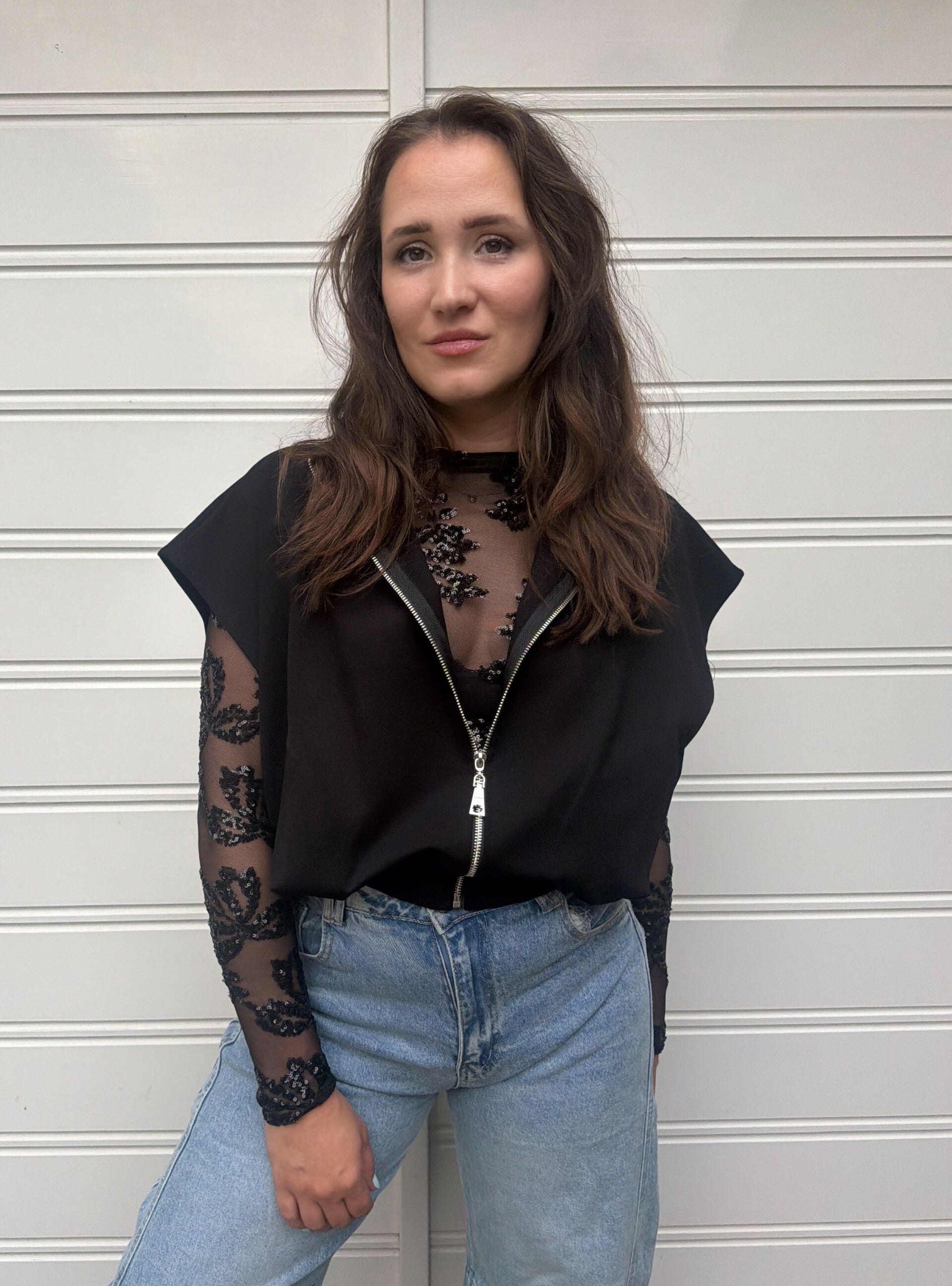 Gilet zonder mouw - zwart
