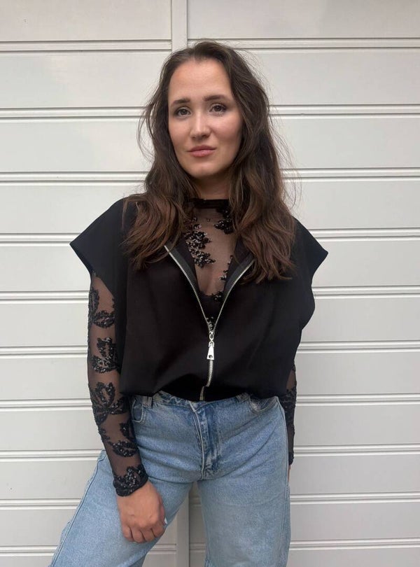 Gilet zonder mouw - zwart