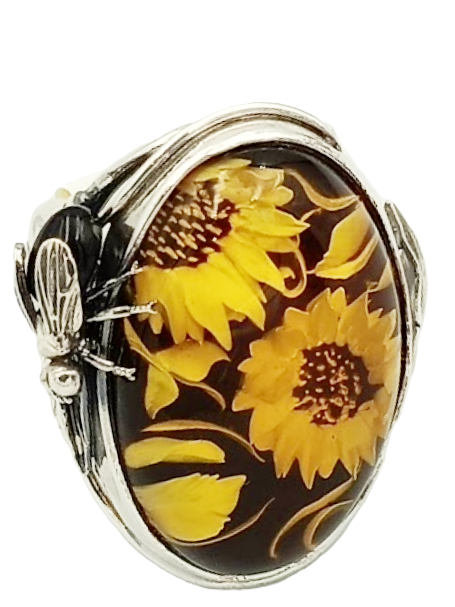 Ring mit Sonnenblumen