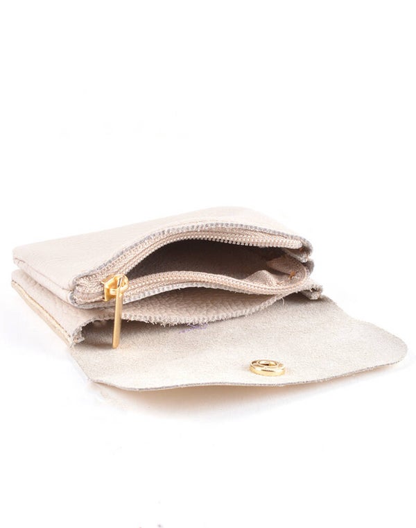 Lederen portemonnee metallic - Combi-kleur