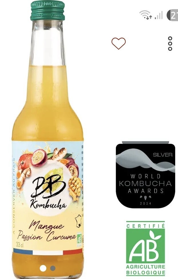 KOMBUCHA BIO Mangue Passion Curcuma 0.33L