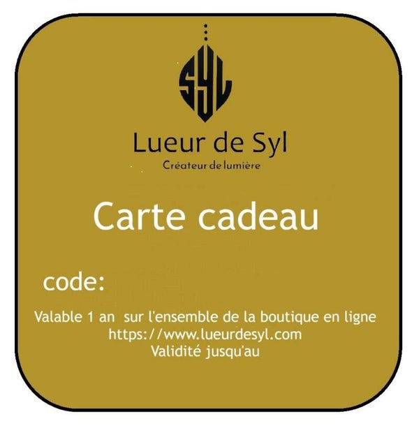 La carte cadeau à partir de 30 euros