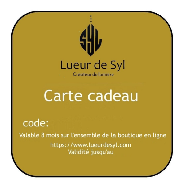 La carte cadeau à partir de 30 euros
