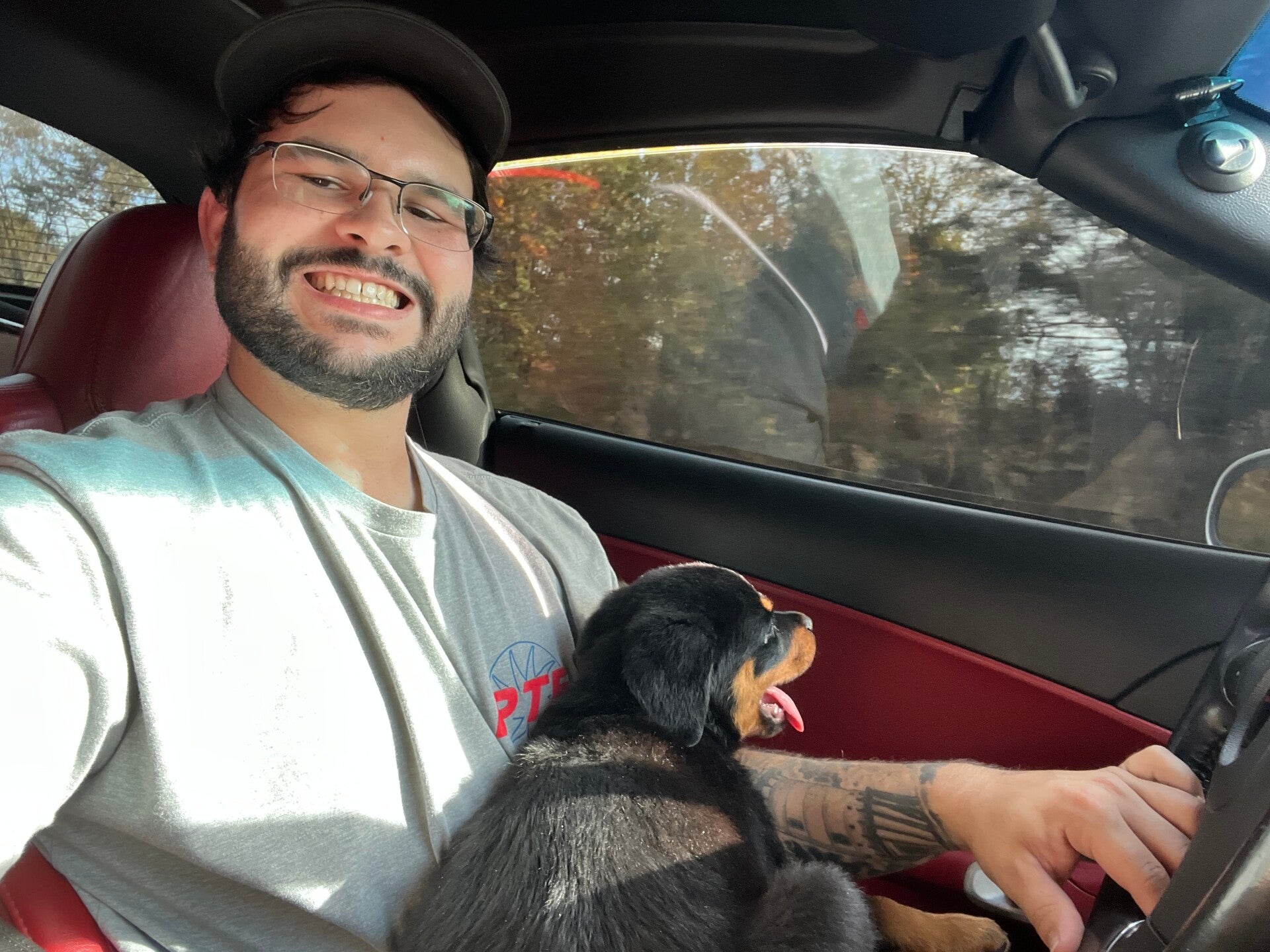 Austin with his puppy