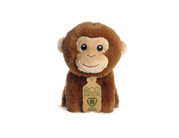 Eco Nation - Pluchen Knuffel - Mini - Aap - 13 cm