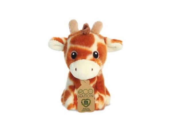 Eco Nation - Pluchen Knuffel - Mini - Giraffe - 13 cm