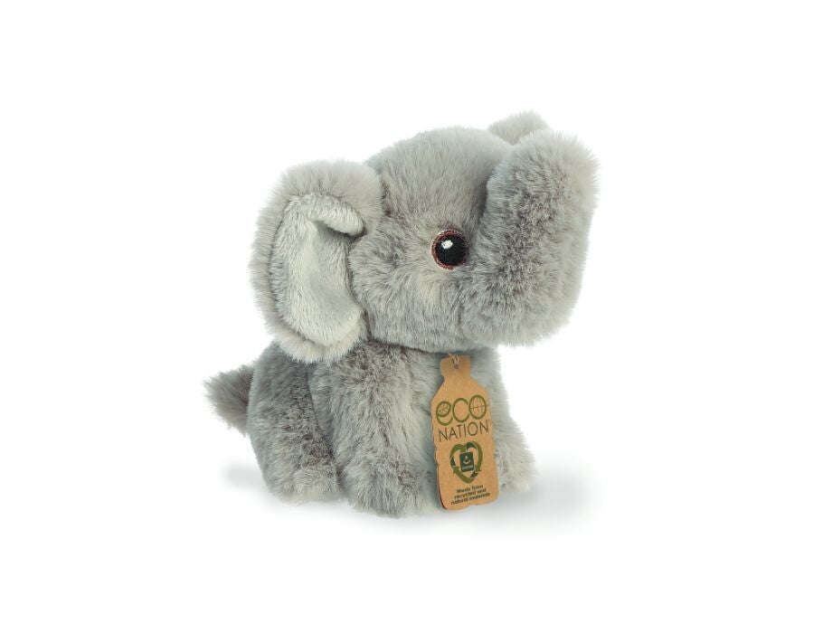 Eco Nation - Pluchen Knuffel - Mini - Olifant - 13 cm